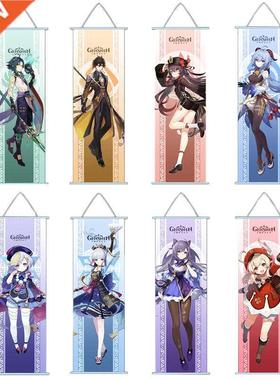 Genshin Impact Ganyu Hutao Scroll Wall Hanging Painting Hom