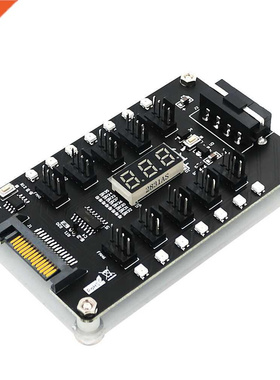 12V 3/4 Pin Computer Fan Hub Controller PC Chassis Temperatu