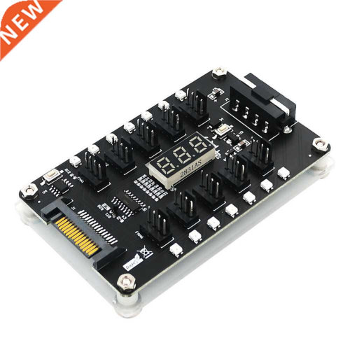 12V 3/4 Pin Computer Fan Hub Controller PC Chassis Temperatu