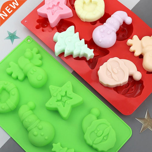 Christmas Baking Mold Reusable BPA Free Baking Tools 6-Cavit