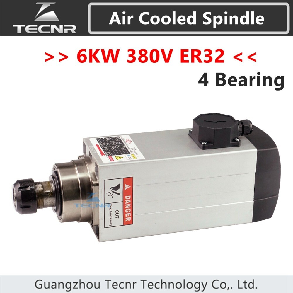 ECNR 6kw 380v air cooled spindle motor ER32 4pcs Cerac  Bea