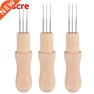 Felting Needles With Solid Wood Handle Felting Three Needle