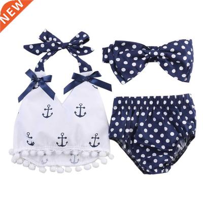 Toddler Infant Baby Girls Clothes Anchors ops Shirt Polka D