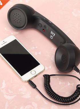 Fashion Retro Phone Handset 3.5mm Jack Mini Mic Speaker Phon