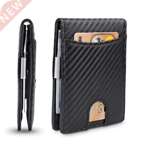 Men's Wallet Carbon Fiber Credit Card Wallet RFID Protection