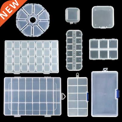 Transparent Plastic Storage Jewelry Box Compartment Adjustab