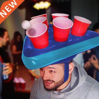 Inflatable Hat Cup Holder Fun Lawn Toys Throwing Ring Adult