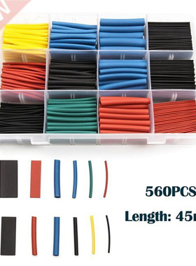 560PCS Polyolefin 2:1 Heat Shrink Sleeving Tubing Insulation