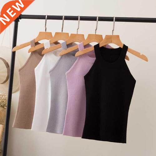 Summer Women Slim Knitting Halter Camisole Tops Female Bodyc
