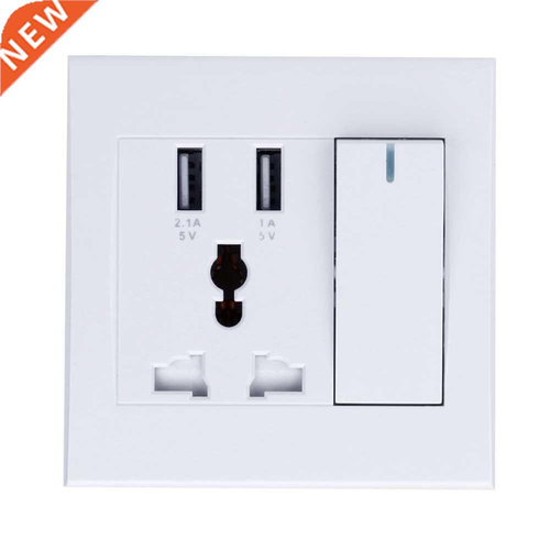 USB Wall Socket 86 Type Concealed 2 USB Wall Socket European