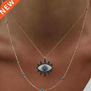 Vintage Fashion Evil Eye Necklace Pendant Clavicle Chain Sta