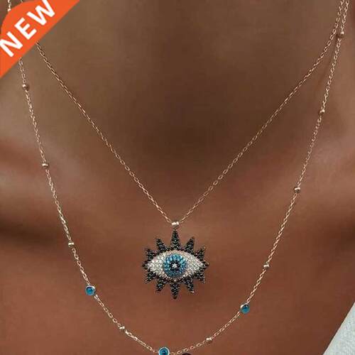 Vintage Fashion Evil Eye Necklace Pendant Clavicle Chain Sta