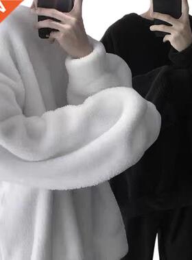 Oversized Sweatshirts Lamb Hair Harajuku Solid O-Neck Long S