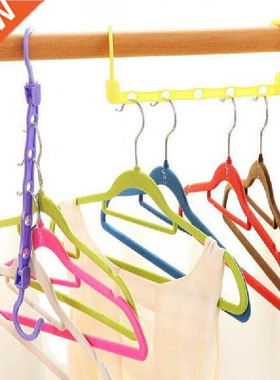 10Pcs Windproof Hanger 5-Hole Classify Clothes Closet Hook