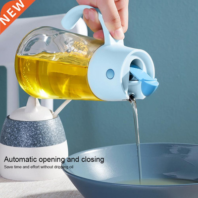 Auto Flip Olive Oil Dispenser Bottle, Glass Vinegar