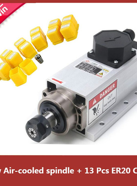 2.2kw Air Cooling Square Spindle Motor + 13 Pcs  ER20 Runout