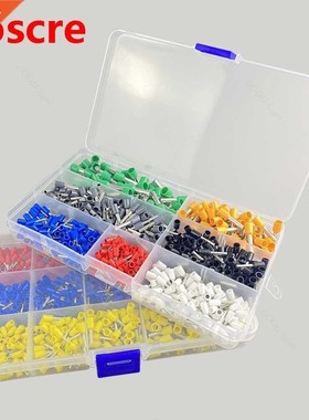600pcs Mixed Copper Wire Crimp Tube Connector Spade Insulate
