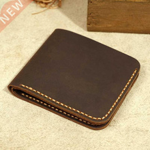 Top Genuine Leather Men's Wallet Retro Handmade Wallet for M