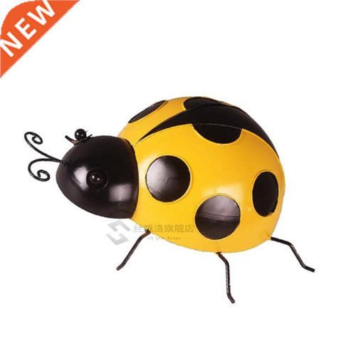 10cm Metal Ladybug Fence Hanger Wall Hanging Outdoor Garden