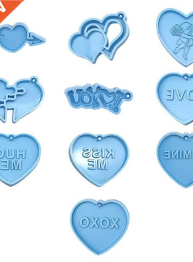 DIY Pendants Crafts Jewelry Epoxy Resin Mold Valentine Keych