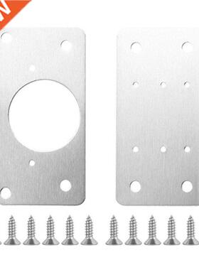 2Pcs Hinge Repair Plate Brushed Stainless Steel Cabinet Hing