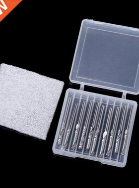 10 Pcs 1/8 Sngle Flute Carbde Spral Flat Nose End Mll