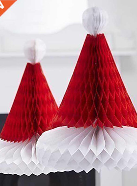 Chrstmas Decoratons Pack Of 3pcs Honeycomb Santa Claus