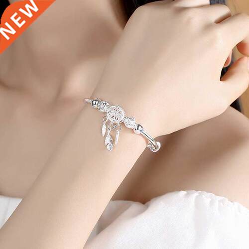 Fanualoli s925 Sterling silver Dream Catcher Bracelet Adjust