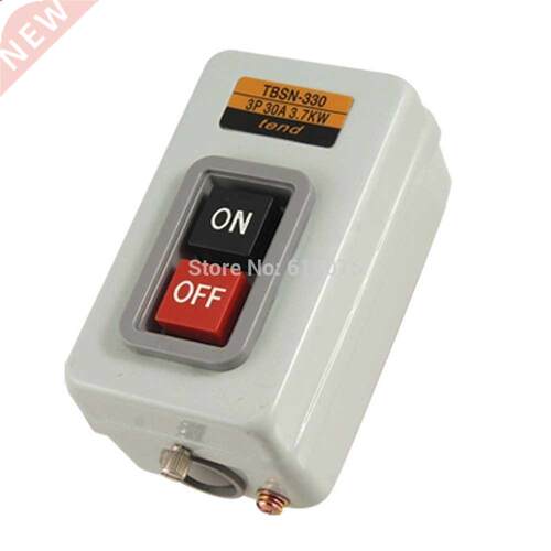 Rectangle Metal Box ON OFF Position Push Button Switch AC 38
