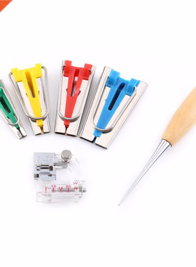 6pcs Hand Bias Tape Maker Kit 6/12/18/25mm Binding Tool Guid