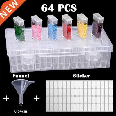 56/64pcs Bottles Diamond Painting Tools Accessories Storage