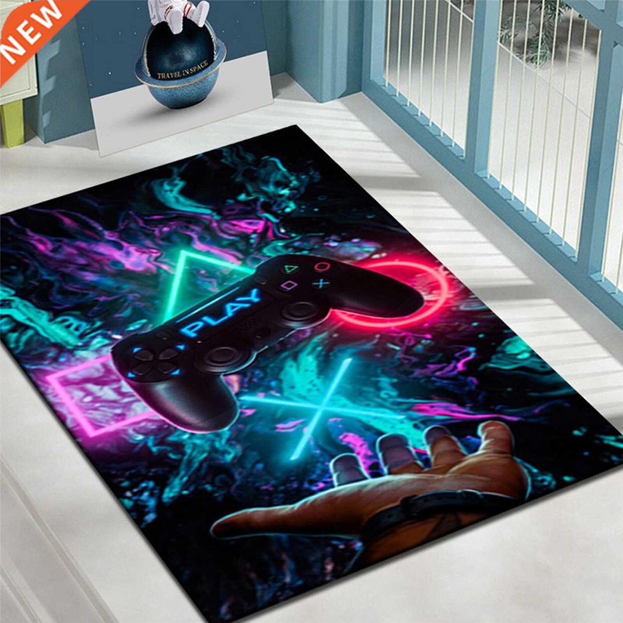 Gamer Video Game Player Gaming Area Rugs Non-Slip Floor Mat