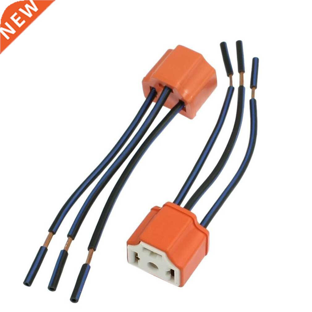 2 x H4 Ceramic Wire Wiring Headlight Harness Sockets for Ca