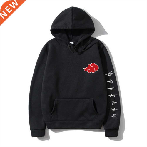 Japan Anime Akatsuki Cloud Symbols Print Men Hoodies Sweatsh
