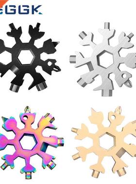 Portable 18 in 1 Snowflake Wrench Stainless Steel Multifunct