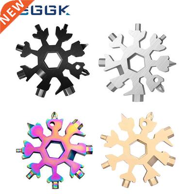 Portable 18 in 1 Snowflake Wrench Stainless Steel Multifunct