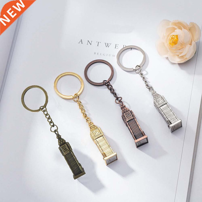 1 Pcs London Clock Model Small Keychain Souvenir Gift 3D Me