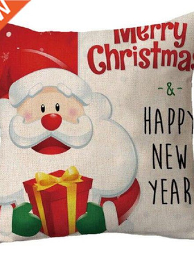 2pcs/set Cartoon Santa Claus Snowman Pattern Pillow Case