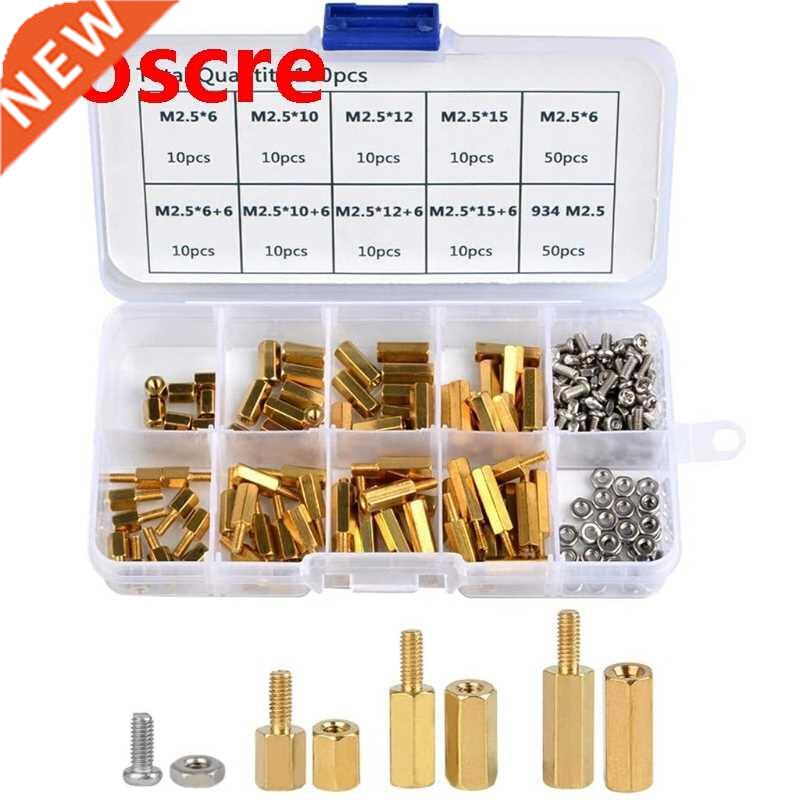 180 Pcs Brass Spacer Male Female Threaded Spacers M2.5 Male