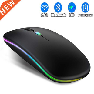 Wireless Mouse With LED Backlit USB Rechargeable Bluetooth-c