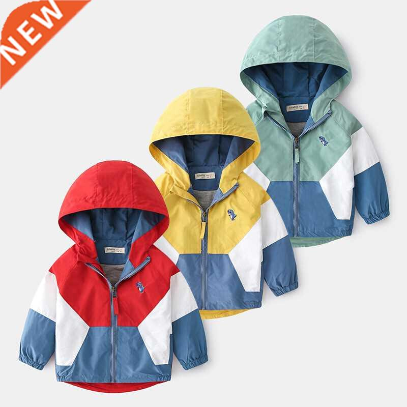 2022 Spring Children Jackets for Boys Hooded Patchwork Kids