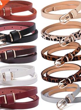 Women's Skinny Leather Belt Solid Color Waist or Hips Orname