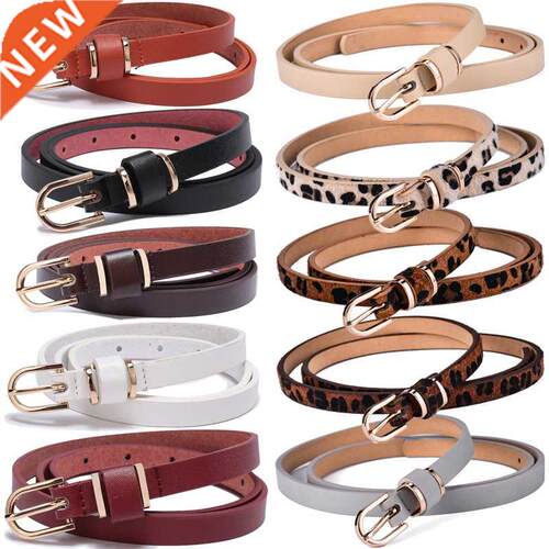 Women's Skinny Leather Belt Solid Color Waist or Hips Orname
