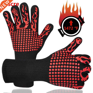 1 Pcs BBQ Gloves High Temperature Resistance Oven Mitts 500