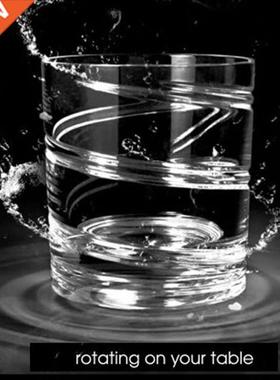 Rotating Whiskey Glass Old Fashioned Glass for Drinking Bour