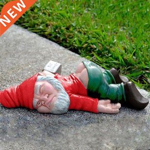 Drunk Garden Gnome Figurine Funny Fairy Garden Miniature