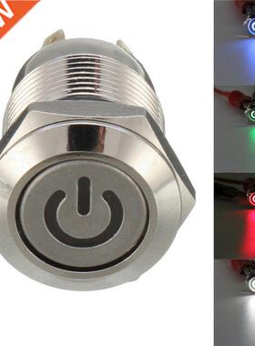 12mm 4 Pins Metal LED On/Off Push Button Switch Momentary Fl