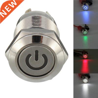 12mm 4 Pins Metal LED On/Off Push Button Switch Momentary Fl