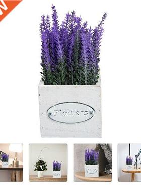 Potted Artificial Lavender Plant Fake Flower Plants In Pot