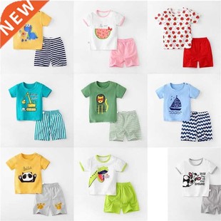 Sleeve Shorts shirt Children Boys Short Cotton Summer Set